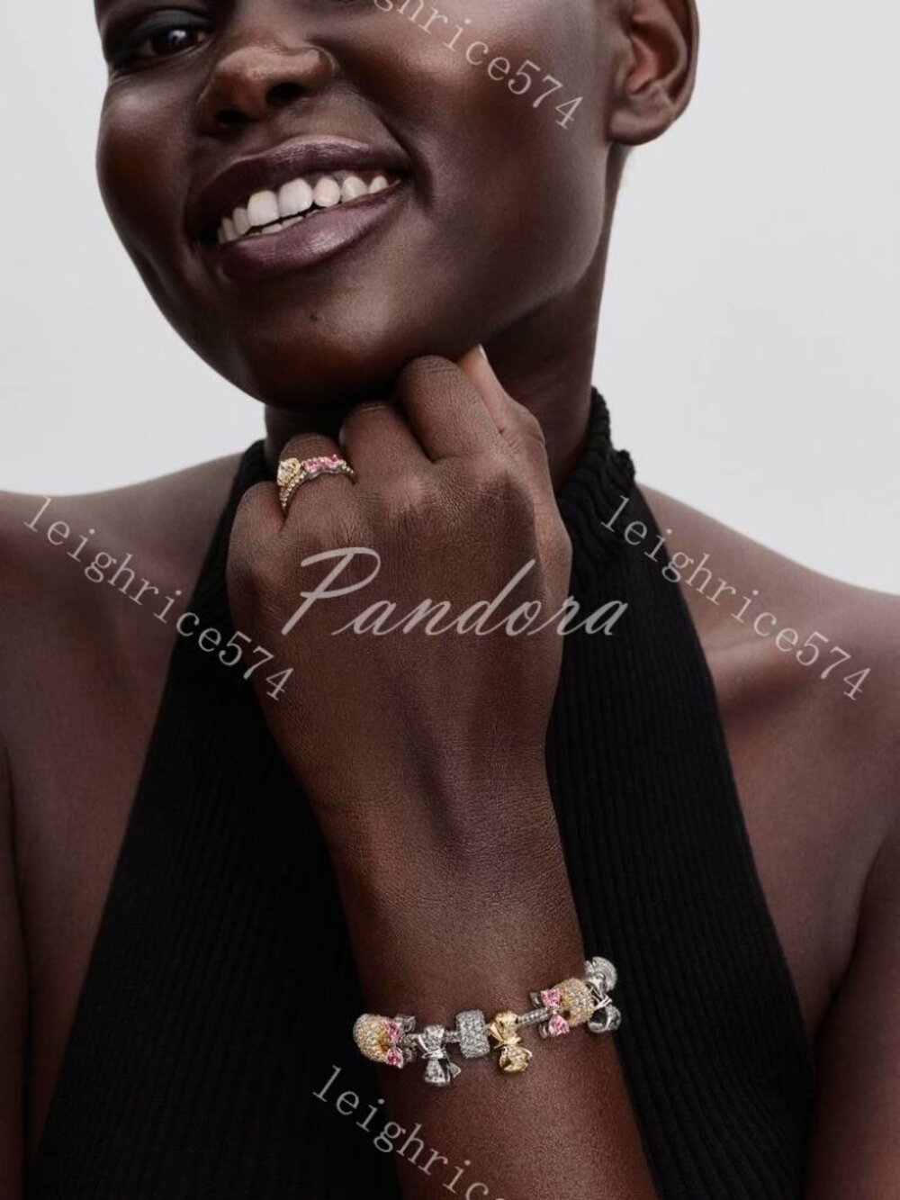 Pandora Sparkling Pavé Triple-row Charm - Picture 4 of 8